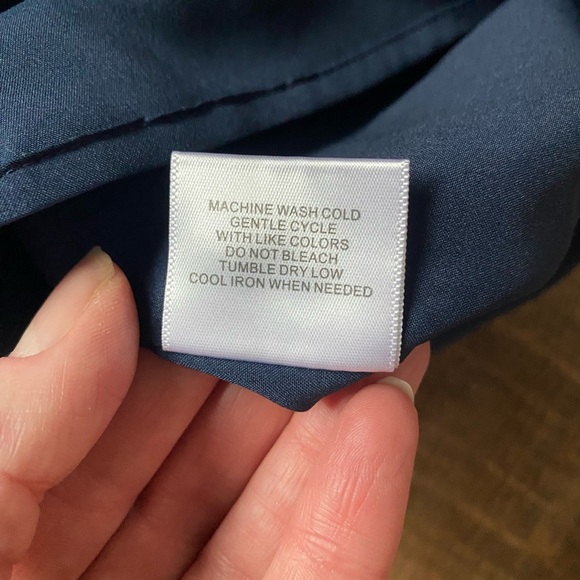 ModCloth NWT Navy Blue Mock Neck Key Hole Back chiffon Mini Dress Size 8 preppy - Picture 12 of 16